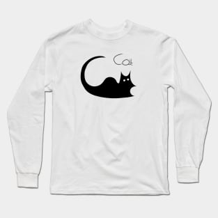 Black cat forms the word cat Long Sleeve T-Shirt